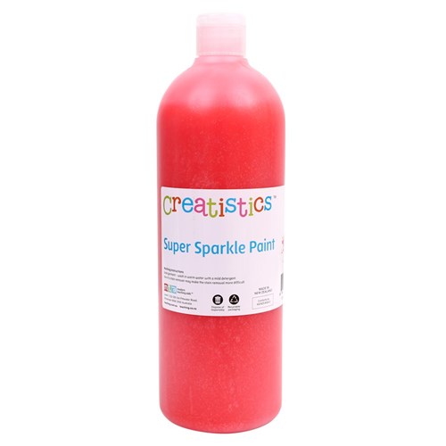 Creatistics Glitter Paint - Red - 1 Litre