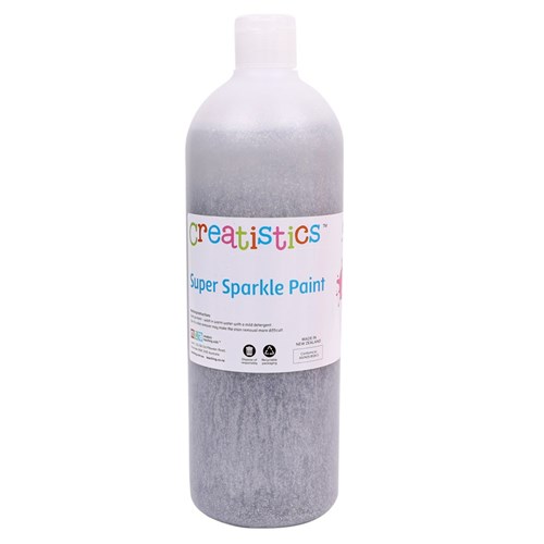 Creatistics Glitter Paint - Silver - 1 Litre