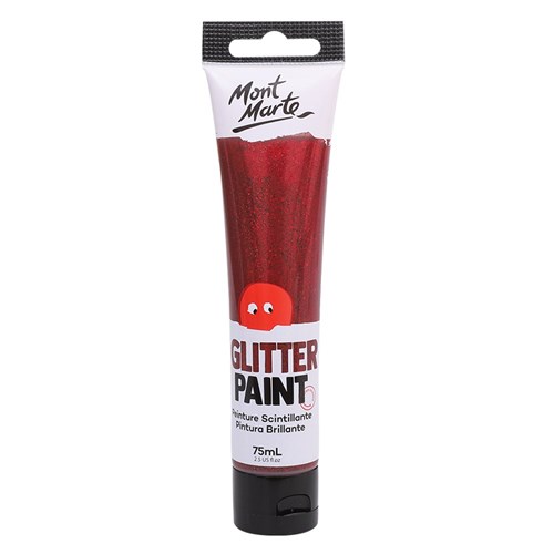 Mont Marte Glitter Paint Tube - Red - 75ml