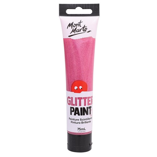 Mont Marte Glitter Paint Tube - Pink - 75ml