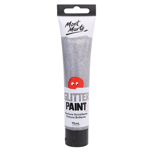 Mont Marte Glitter Paint Tube - Silver - 75ml