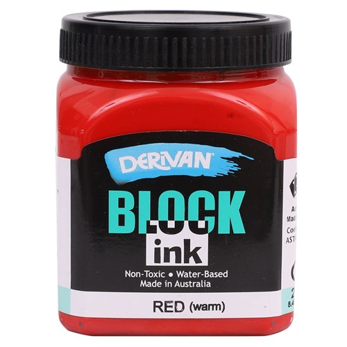 Derivan Block Printing Ink - Red - 250ml