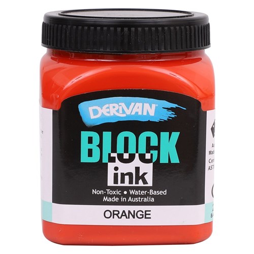 Derivan Block Printing Ink - Orange - 250ml