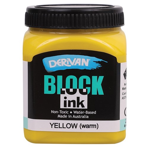 Derivan Block Printing Ink - Yellow - 250ml