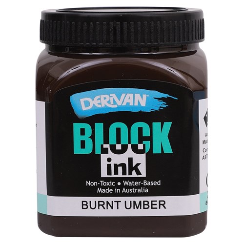 Derivan Block Printing Ink - Brown - 250ml