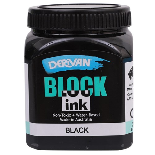 Derivan Block Printing Ink - Black - 250ml