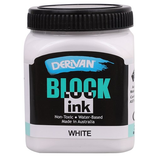 Derivan Block Printing Ink - White - 250ml