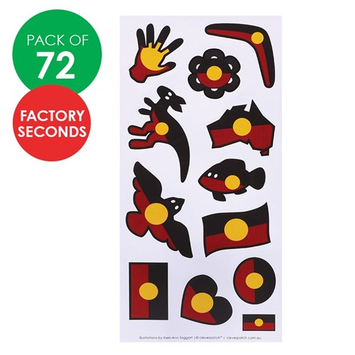 FACTORY SECONDS Indigenous Designed Flag Stickers - Pack of 72