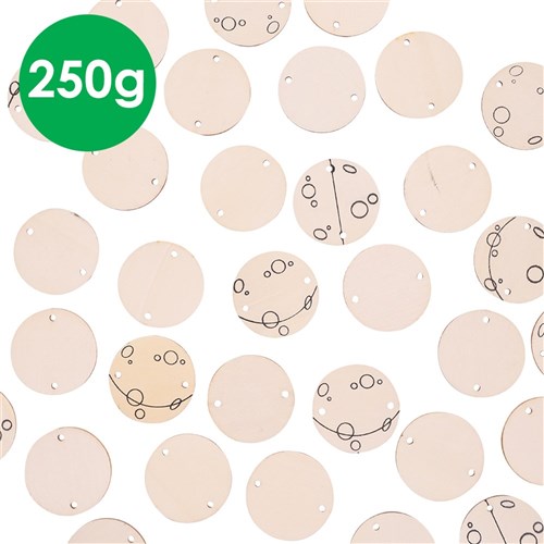 Printed Wooden Discs - 250g Pack