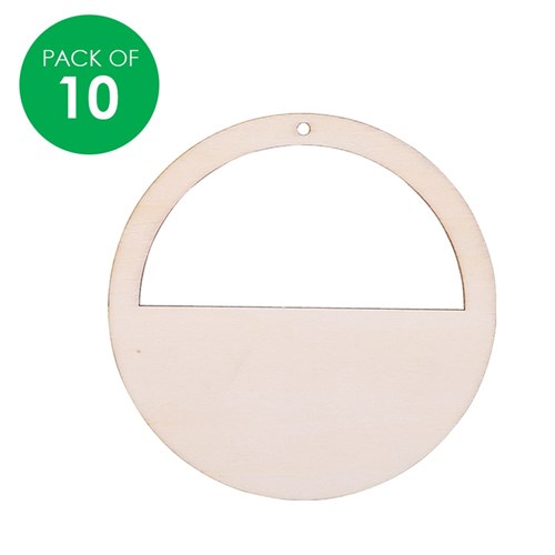 Wooden Ornaments with Cutout - Pack of 10
