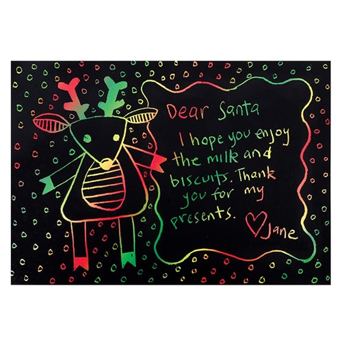 Scratch Board Sheets - Christmas Colours - Pack of 20