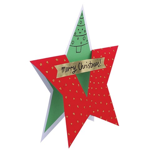 Cardboard Star Greeting Cards - White - Pack of 10