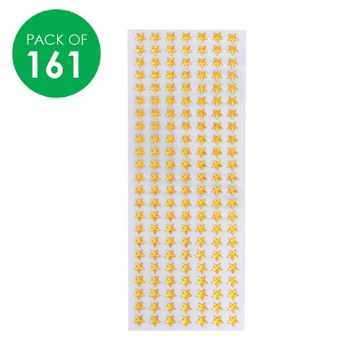 Self-Adhesive Star Rhinestones - Gold - Pack of 161