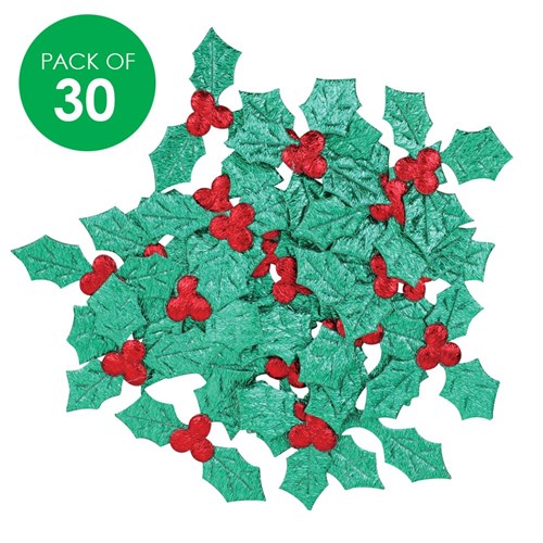 Holly Shapes - Pack of 30