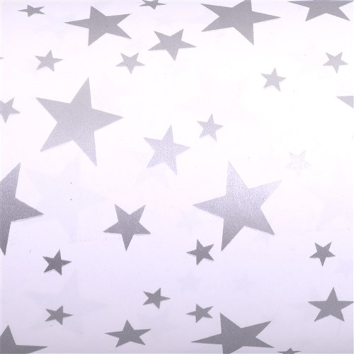 Wrapping Paper - Silver Stars - 50cm x 60m