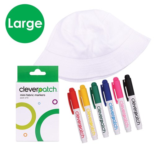 Cotton Bucket Hat with Mini Markers - Large Size