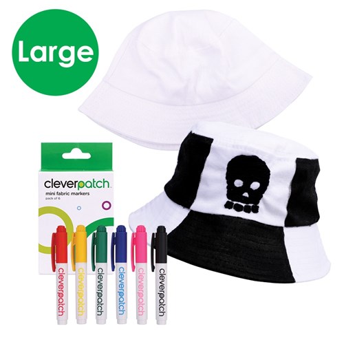 Cotton Bucket Hat with Mini Markers - Large Size