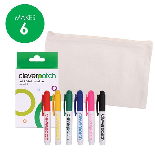 Cotton Pencil Cases with Mini Markers Bumper Pack