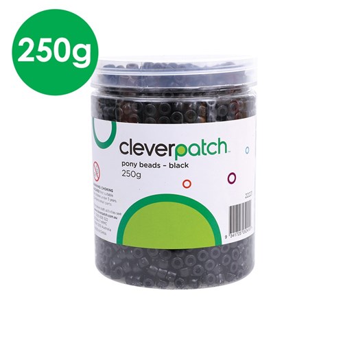 Pony Beads - Black - 250g Tub