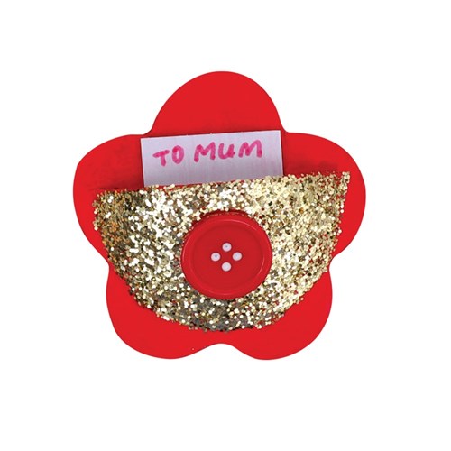 Papier Mache Pocket with Magnet - Flower