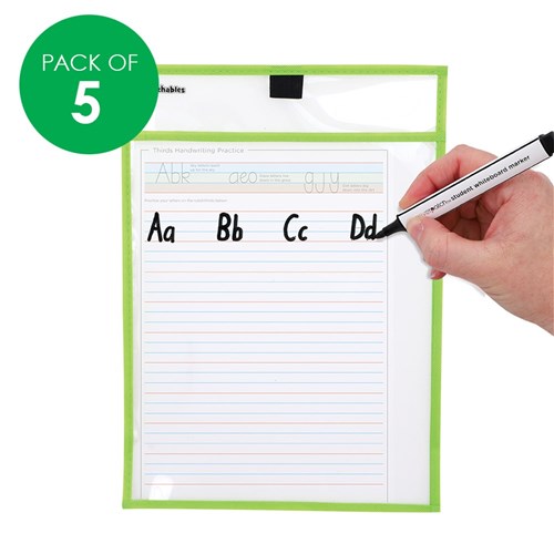 Wipe Clean Worksheet Covers - Pack of 5