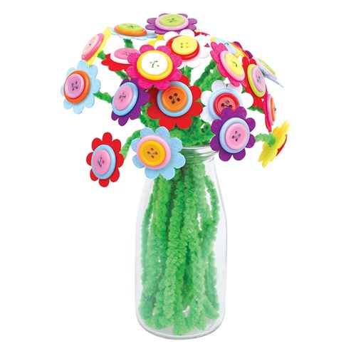 Flower Bouquet in Glass Vase Kit