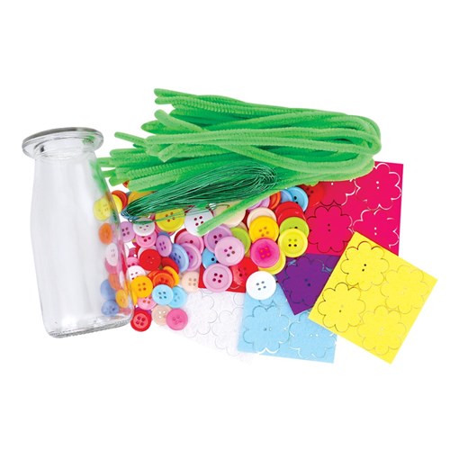 Flower Bouquet in Glass Vase Kit