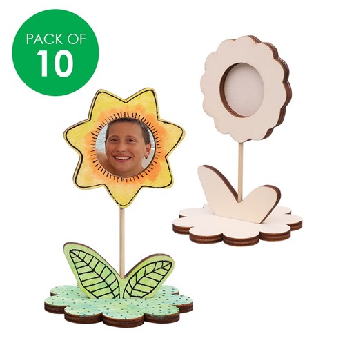 3D Wooden Flower Frames - Pack of 10