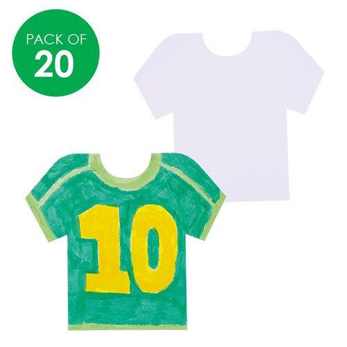 Cardboard Shirt Shapes - White - Pack of 20