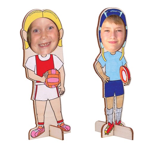 3D Wooden Sports Character Frames - Pack of 12