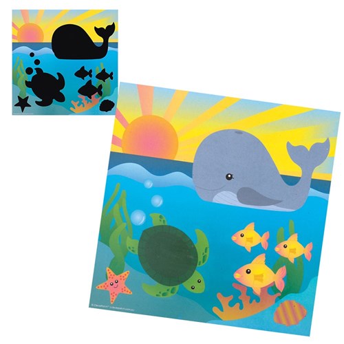 Scratch Board Scenes - Sea Animals - Pack of 20