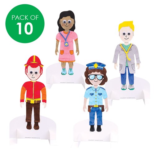 3D Cardboard People with Clothes - Community Heroes - Pack of 10