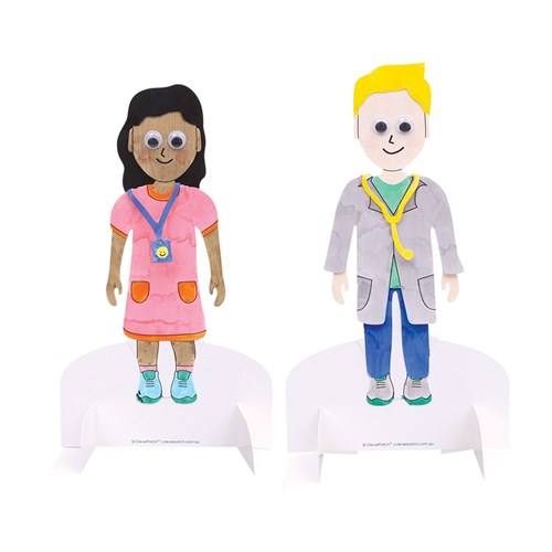 3D Cardboard People with Clothes - Community Heroes - Pack of 10