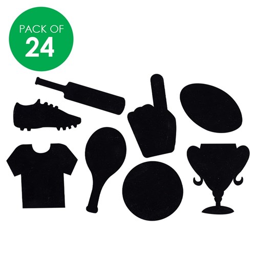 Scratch Board Sports Shapes - Pack of 24