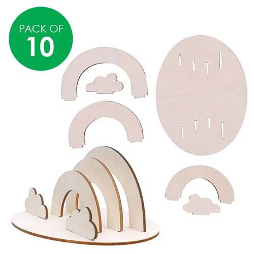 3D Wooden Rainbows - Pack of 10