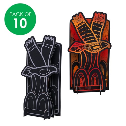 3D Indigenous Designed Printed Scratch Board Scenes - Pack of 10