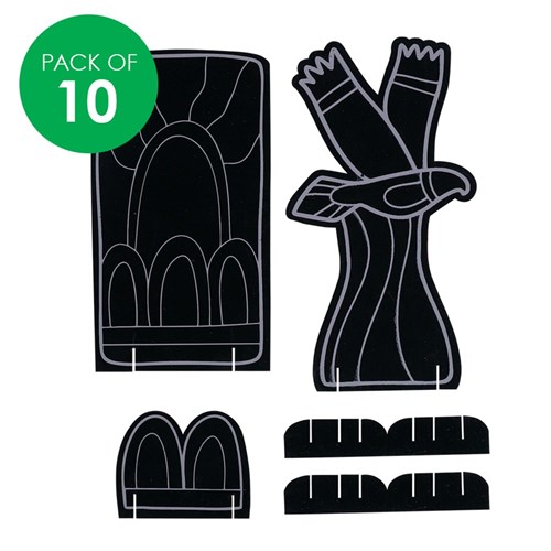 3D Indigenous Designed Printed Scratch Board Scenes - Pack of 10