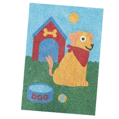 Glitter Art Colour By Numbers Kit - Pets - Pack of 4