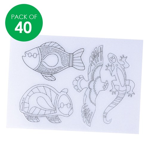 Printed Shrink Film - Indigenous Designed Animals - Pack of 40