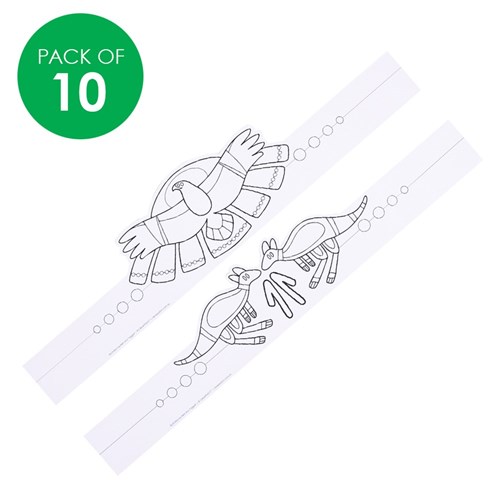 Indigenous Designed Cardboard Head Bands - Pack of 10