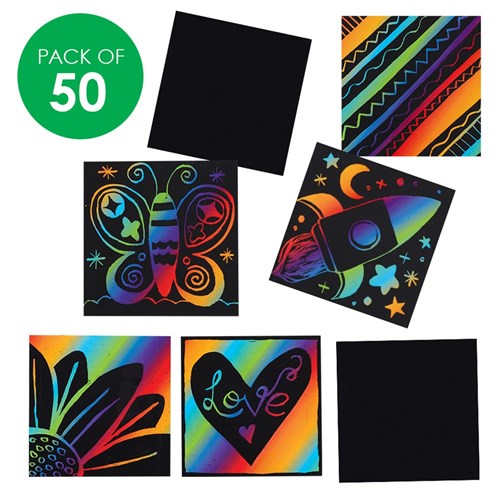 Scratch Board Squares - Pack of 50