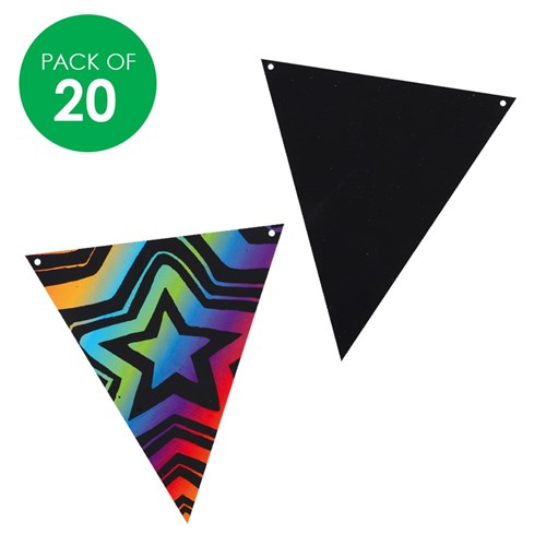 Scratch Board Pennant Flags - Pack of 20