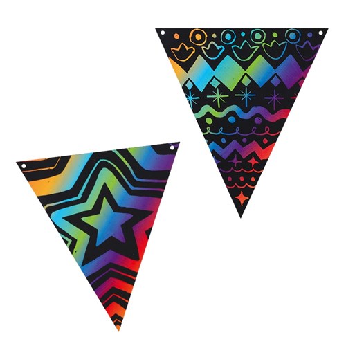 Scratch Board Pennant Flags - Pack of 20