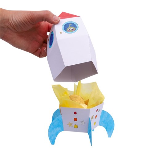 3D Cardboard Rocket Gift Boxes - Pack of 10