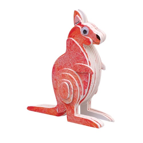 3D Cardboard Animal Puzzles - Kangaroo - Pack of 10