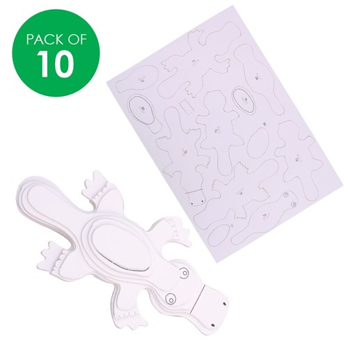 3D Cardboard Animal Puzzles - Platypus - Pack of 10