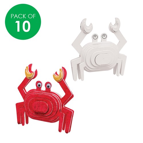 3D Cardboard Animal Puzzles - Crab - Pack of 10