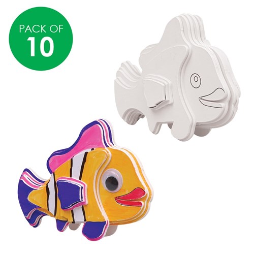 3D Cardboard Animal Puzzles - Fish - Pack of 10