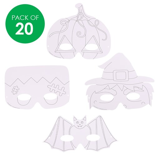 Cardboard Masks - Halloween - Pack of 20