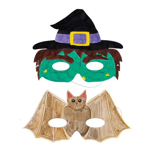 Cardboard Masks - Halloween - Pack of 20